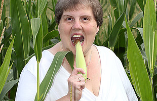 This big mama loves to play in a cornfield