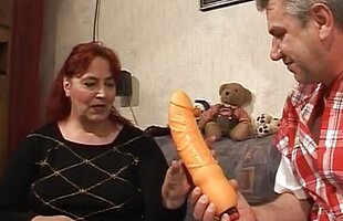A chubby lady from Germany gets her twat smashed in the living room